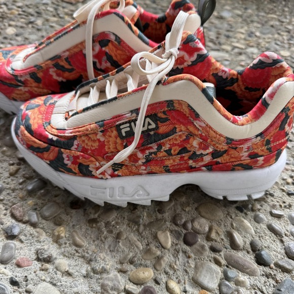 Fila Disruptor 2 Women’s Floral Textile Chunky Sneakers Size 7‎ Red Pattern - Picture 12 of 13